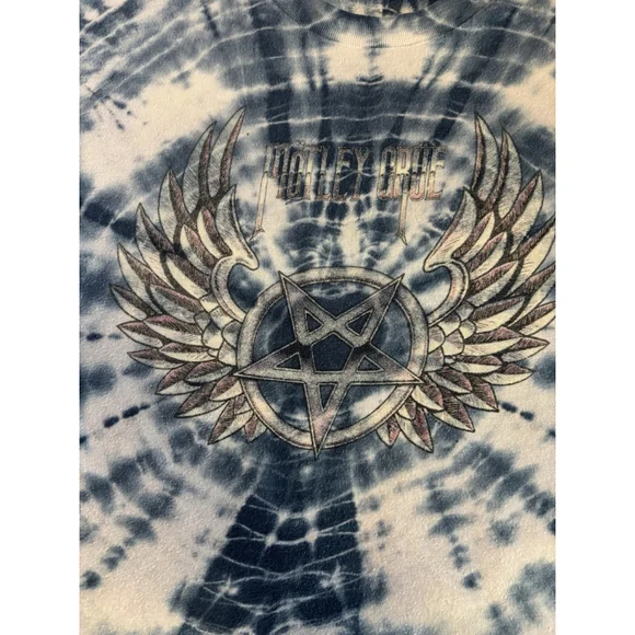 Motley Crew Band Tshirt Medium Symmetrical Tie Dye Wings Pentagram Rock Tee - Picture 3 of 5